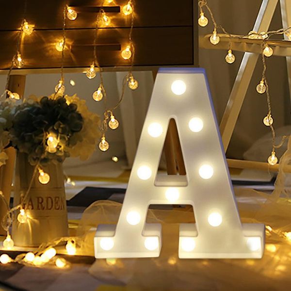 

white plastic letter led night light marquee sign alphabet lights lamp home club outdoor indoor party wedding home decoration