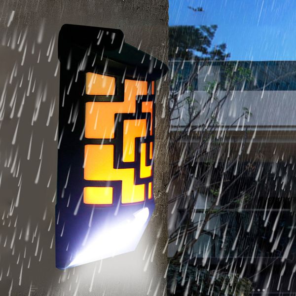 

solar flickering flames lights 24 led waterproof solar courtyard wall lamps for garden decoration outdoor lighting night light