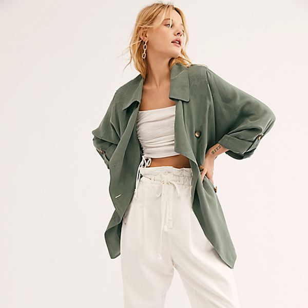 

plus size xl trench coat autumn women casual hooded windbreaker coat overcoat outerwear solid color trench slim, Tan;black