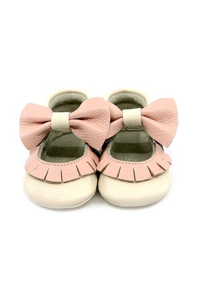 

yoyo junior cream genuine leather children booties 11418, Pink;yellow