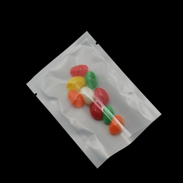 

7*10cm 300pcs/lot clear+white heat sealable food moisture-proof antifouling packaging bag flat bags opened plastic pouch