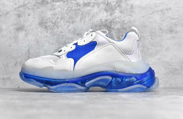 

paris 2019 crystal bottom triple-s leisure shoes luxury dad shoes platform triple s sneakers for men women vintage kanye old grandpa traine, Black