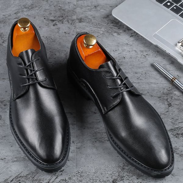 

men 's business leather shoes size 47 man formal dress shoes, Black