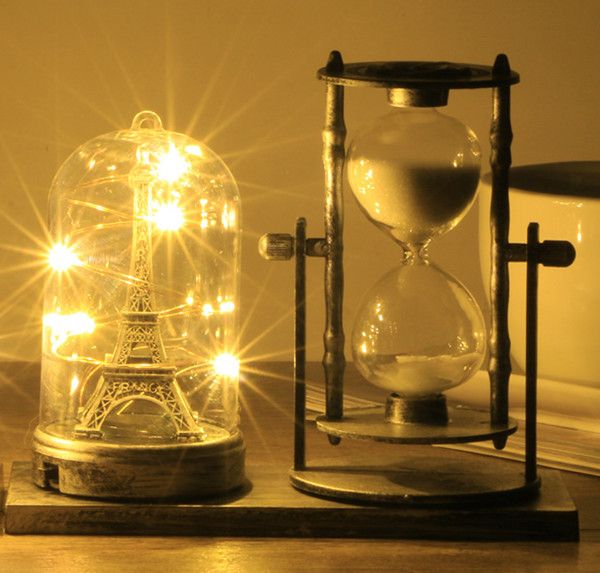 

retro metal sandglass timer 30 minute sand hourglass valentine gift crafts home office school decorative light emitting iron tow