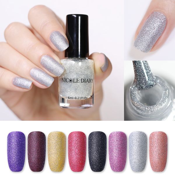 

nail polish nicole diary 6ml pearl matte glitter shimmer silver gold varnish for decors art water based