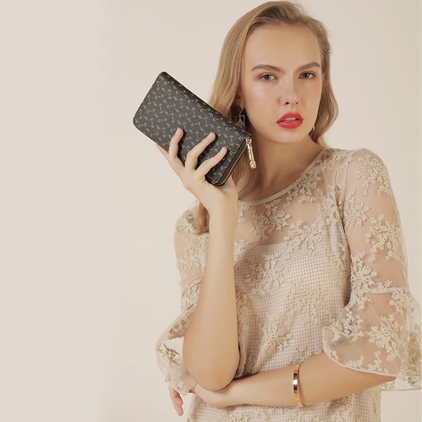 

european and american style ladies casual multi-card long-capacity long wallet clutch handbags purse