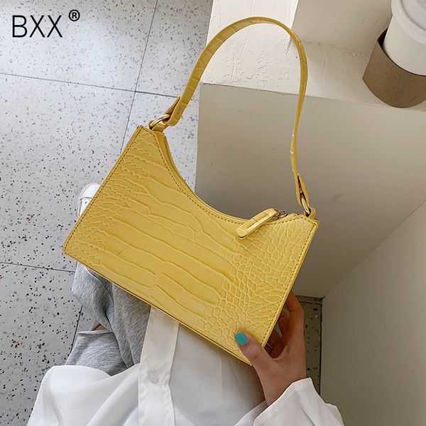 

bxx] crocodile pattern pu leather shoulder bags for women 2020 spring elegant handbags female travel fashion bag hm186