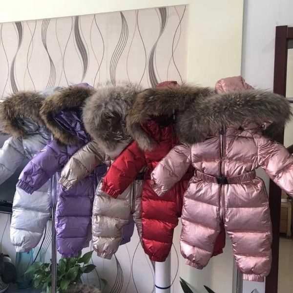 

35 degree russian winter overalls children's clothing down jacket boys outerwear coats thicken waterproof girls snowsuits, Blue;gray