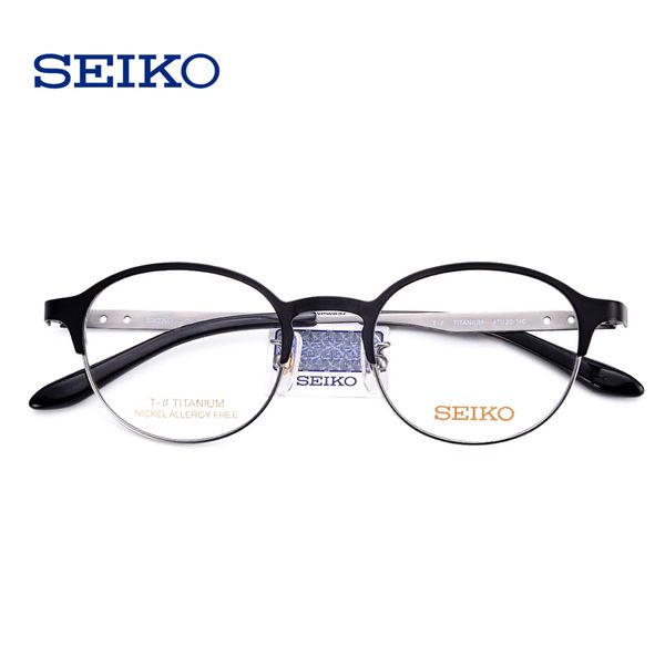 

seiko retro titanium glasses frame for women vintage ophthalmic myopic eyeglasses glasses round optical spectacles frames hc3009, Black