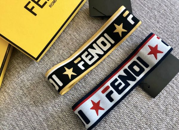 

2019 new fashion elastic headband luxury design for and children headbands parenting style five-pointed star two colors, Golden;white