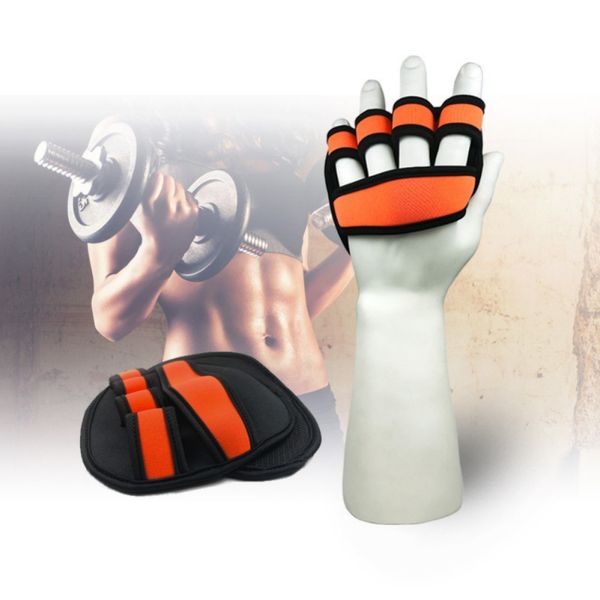 

fitness sports weightlifting gloves silicone anti-slip workout half finger gloves crossfit grips hand palm protection popular, Black