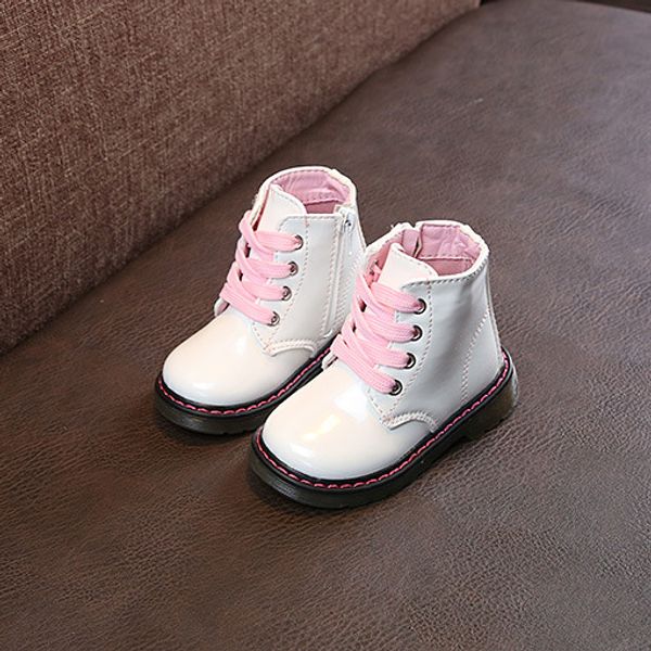 

kid designer snow boots boys and girls brand martin boots childrens sloid color shoes lace-up flat shoes new fashion style 2020 autumn, Black;grey