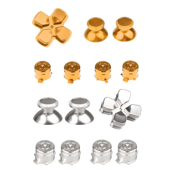 

metal abxy buttons + thumb pens \\ u0026 d pad for sony ps4 golden silver