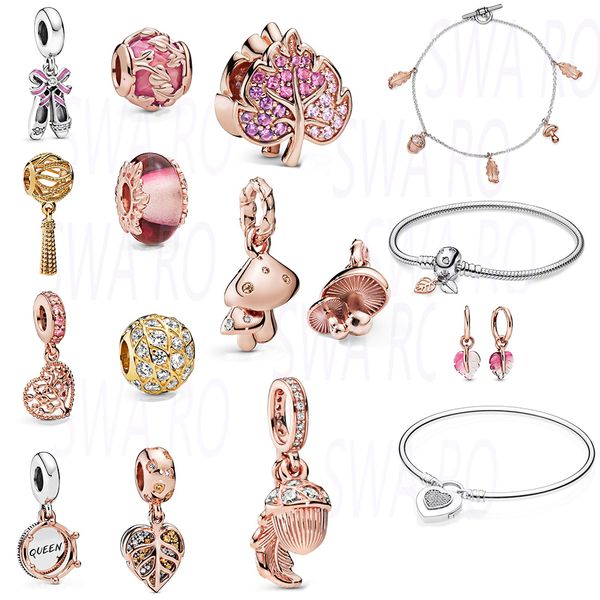 

2019 осень новый s925 стерлингового серебра новый дерево любви кулон гриб кулон подходит для оригинальных женщин diy браслет ювелирные издел, Bronze;silver