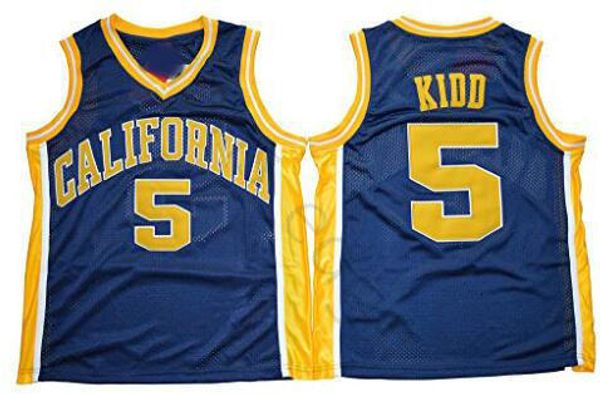 

ncaa california golden bears college jason # 5 kidd баскетбол джерси урожай темно-синий сшитый джейсон кидд университет футболки рубашки s-x, Black;red