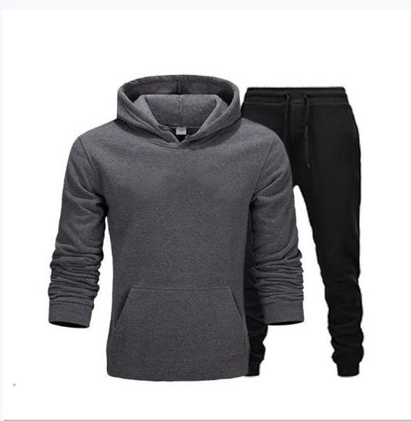 

new men and women casual sport tomm suit jacket hoodie +pants sweatshirt suit size s-3xl, Gray