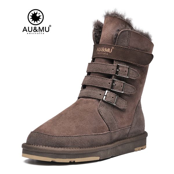 

aumu australia womens mid calf snow boots short winter boots ug n310, Black