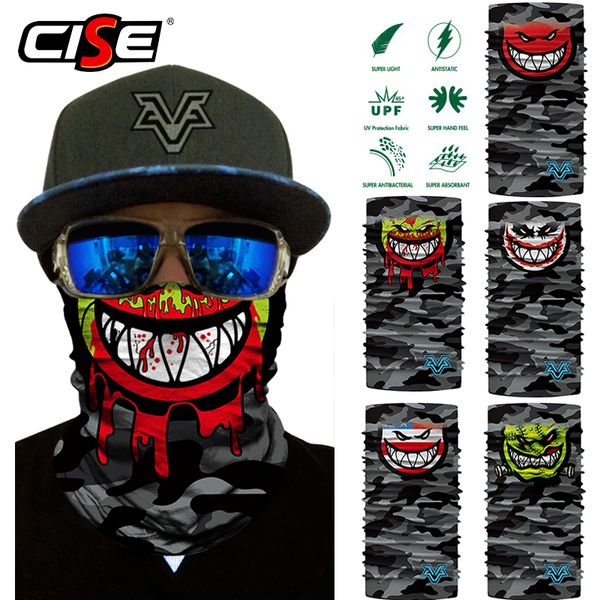 

3d seamless motorcycle balaclava magic neck face mask moto ghost clown skeleton head shield anti-uv outdoor bandana sun men