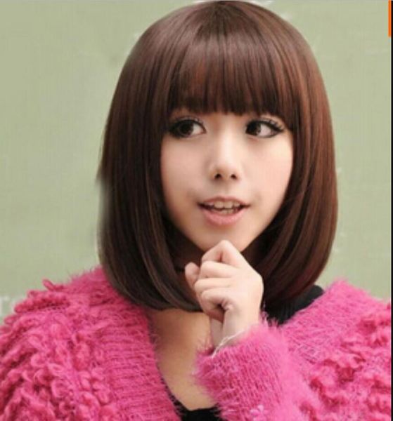 Wig New Women Girl Bobo Style Short Straight Hair Full Cosplay