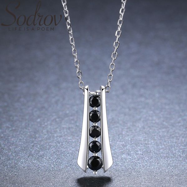 

sodrov 2019 new trendy 925 sterling silver necklace for women black spine female bijoux girls gift sterling silver jewelry kk010