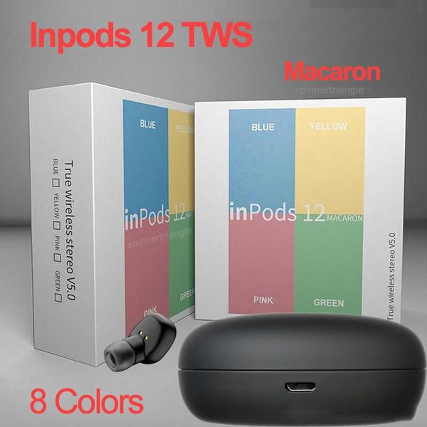 

wireless bluetooth headphones inpods12 f3 tws inpods 12 macaron v5.0 stereo cell phone earphones sports sweatproof headphone touch earbuds