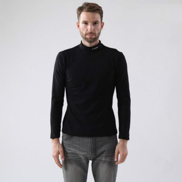 

mens designer long sleeve bottoming shirt youth solid color skinny thermal 2020 spring and autumn new fashion style selling, White;black
