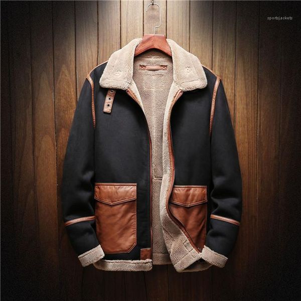 

neck long sleeve fashion style homme clothing solid color casual apparel mens winter warm designer jackets lapel, Black