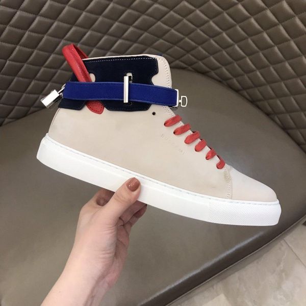 

new men's shoes high-lock buckle star classic sports shoes increase casual couple lock shoes women white shoes's 369787, Black