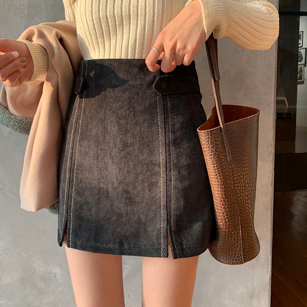 

women skirts casual mini denim skirt 2020 summer new bodycon women skirt with pant jeans mid waist skirts for female, Black