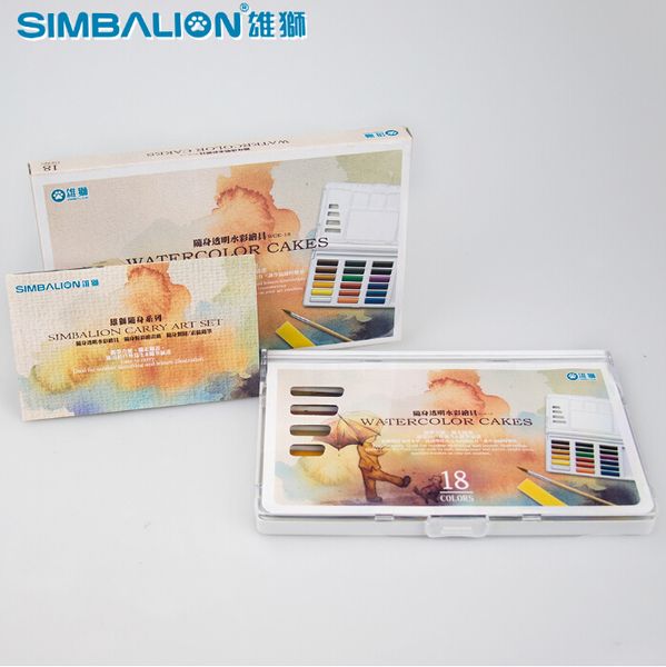 

new 2015 taiwan lion 12/18 colors solid color transparent watercolor painting watercolor portable kit ing