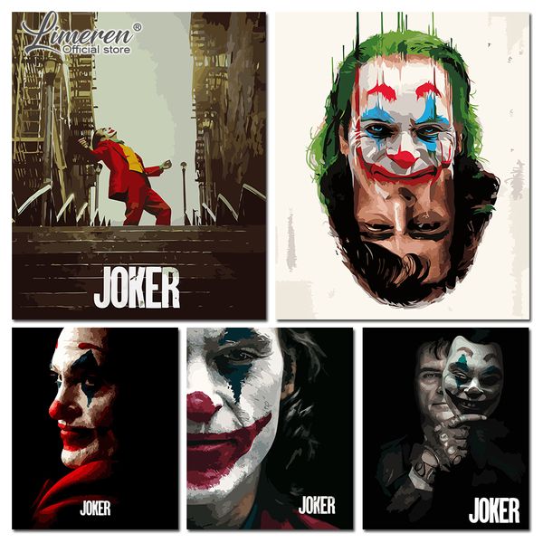 

diy frame oil painting by numbers on canvas 2019 joker movie wall art pictures coloring by numbers for living room home decor