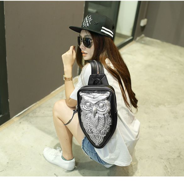 

creative cool shoulder bag women's trend owl women's fashion handbag 3d multi-functional backpack a generation of fat