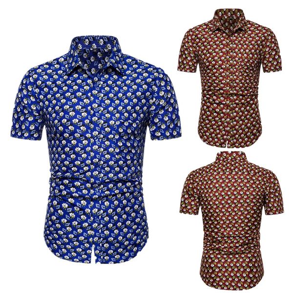 

summer fashion mens shirt slim fit short sleeve floral shirt mens clothing trend plus size casual flower shirts, White;black
