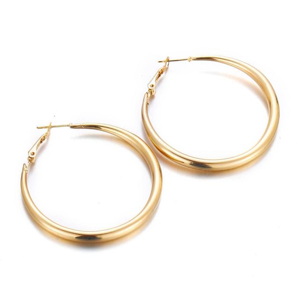 

uroru 2019 fashion hyperbole style large hoop earrings for women fashion jewelry gold earrings round shaped jewelry party gift, Golden