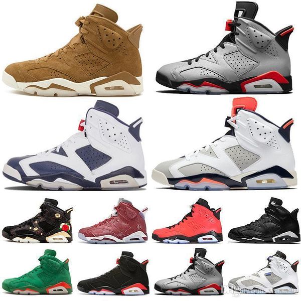 

2019 bred vi 6 6s mens basketball shoes infrared 23 3m reflective tinker gatorade green red blue men sports sneakers designer trainers