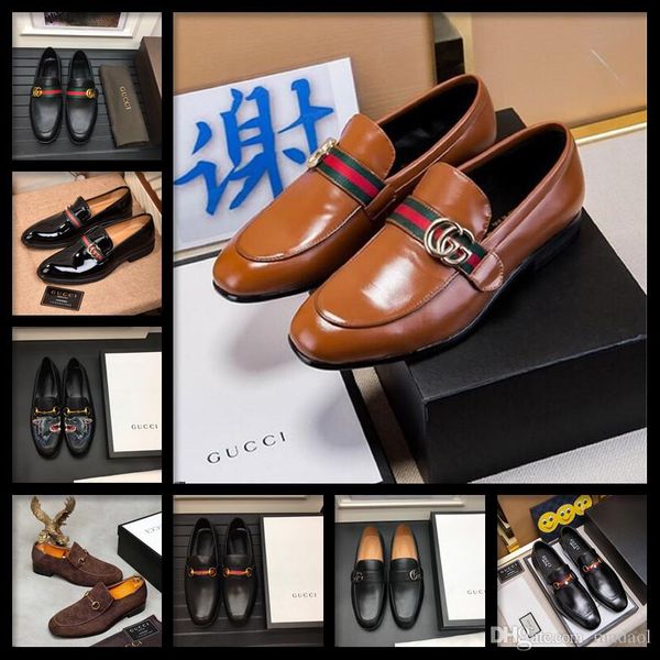 

20fw fashion man wedding party shoes men's black leather dress office business flats slip-on mens casual driving oxfords cqcq4