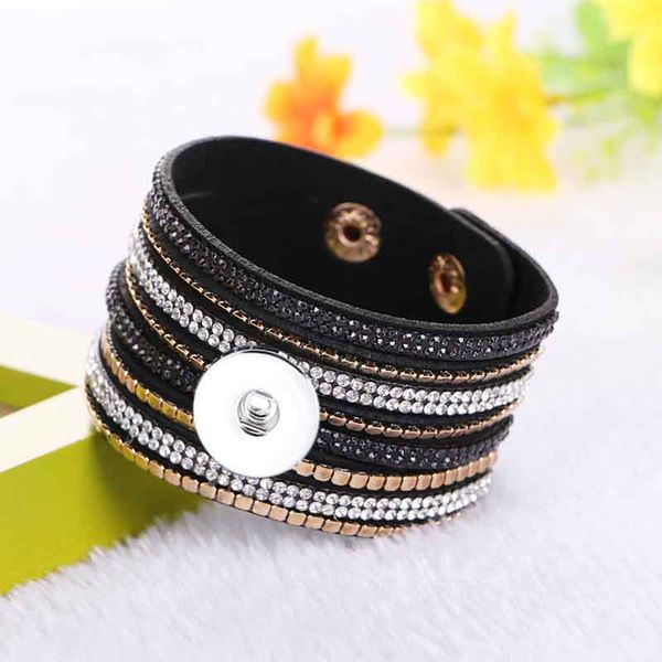 

fashion 040 rock style velvet rhinestone retro bracelet snap button jewelry charm jewelry for women gift fit 18mm button, Golden;silver