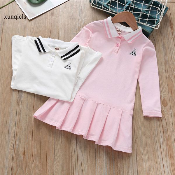 

2019 new girl long sleeve dress cotton school clothes children girls casual dress kids girl clothing spring autumn, Red;yellow