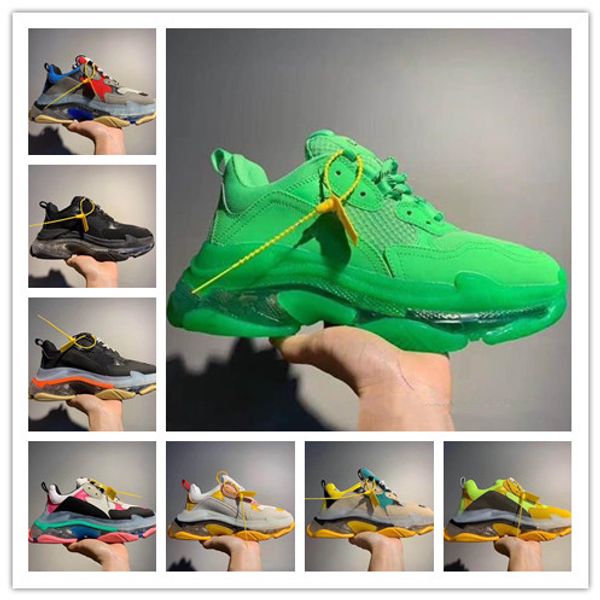 

New pari triple 17fw cry tal bottom green dad hoe platform triple neaker for men women vintage kanye old grandpa 13 balenciaga h