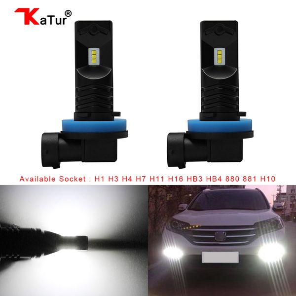 

katur 2pcs h16 h11 led bulb for fog lights 9006/hb4 9005/hb3 h1 h3 h4 h7 h8 psx24w 880 led car lights driving lamp h27w 881 bulb