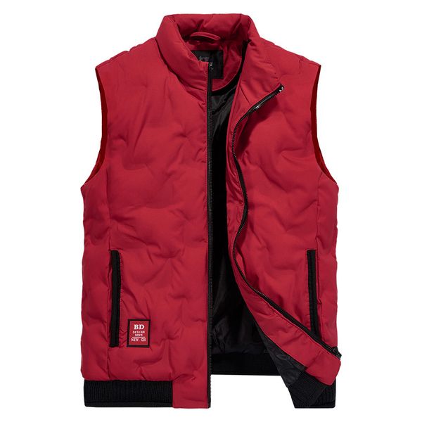 

vest 3xl casual fashion mens vest clothes brand-clothing smart casual autumn winter new stand collar regular waistcoat thin coat, Black;white