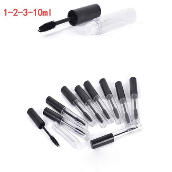 

1ml 2ml 3ml 10ml empty black eyelash tube mascara cream vial/containers fashionable refillable bottles makeup tool accessories