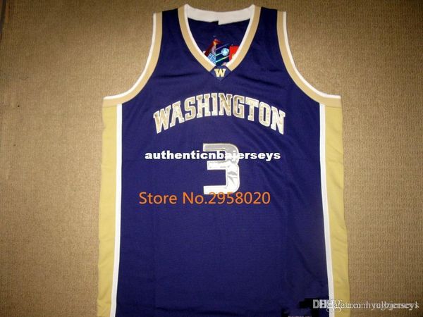 

custom #3 brandon roy washington college basketball jersey embroidery stitched custom any name and number, Black;blue