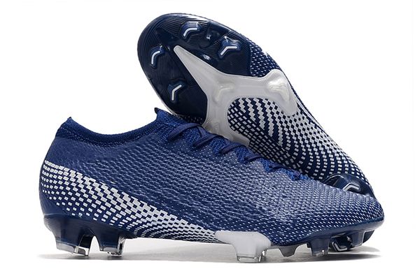 

2020 electroplating low dark blue knitted technology waterproof steel nail leather outdoor shoes vapor 13 elite fg 39-45