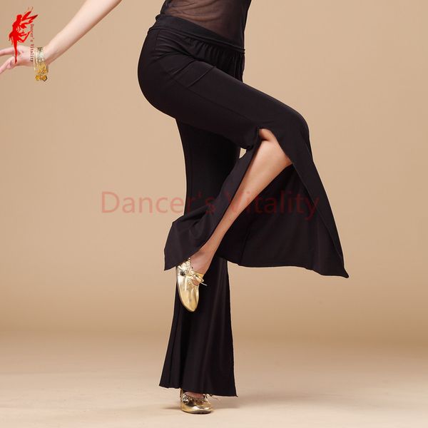 

crystal cottonbelly dance costumes senior split belly dance trousers for women belly pants m l xl, Black;red