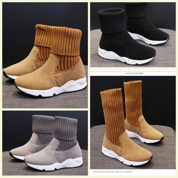 

knitted sock booties women fashion wear boots snow knitted women booties casual martin boots wholesale ladies winter boots