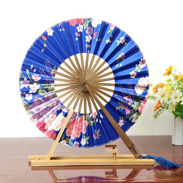 Japonês Sakura flor padrão redondo moinho de vento de bambu mão fã de bolso personalizado convidados de casamento presentes rápido DHL