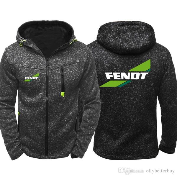 

fendt tractor print men sports wear hoodies zipper fashion tide jacquard fall sweatshirts spring autumn jacket coat tracksuit, Black