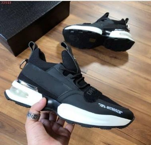 

new arrive sneaker-platform mens shoes ss1798 stars luxury layer leather of rivet casual men shoes eur38-45 n189605, Black