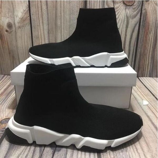 

new speed sock shoes shoes for men and women speed stretch-knit mid sneakers knitted sock casual shoes size eur 36-45, Black